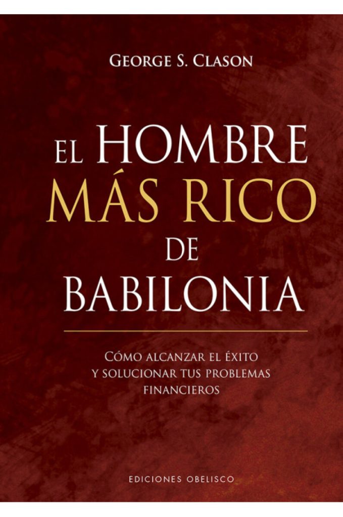 portada libro color rojo de "El hombre más rico de babilonia" de George S. Clason